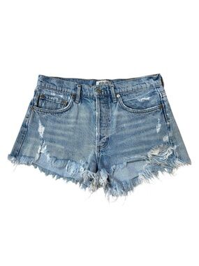 AGOLDE Parker Micro Mini Denim Cut Off Shorts Light Wash Booty Shorts Size 27